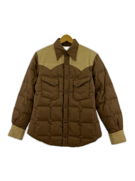THE FLAT HEAD ダウンジャケット ヨークレザー ダウンジャケット 茶 (36)
