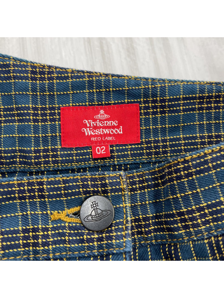 Vivienne Westwood パンツ RED LABEL チェックパンツ M ブルー