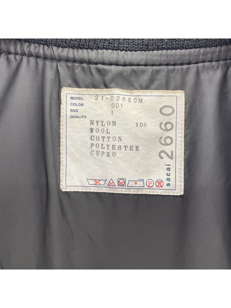 Sacai Wool Surge x Nylon Twill Blouson 黒[値下]