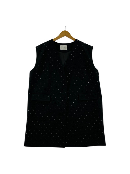 AMERI ジレ・ベスト 24SS/TWINKLE CURVE VEST/ブラック[値下]