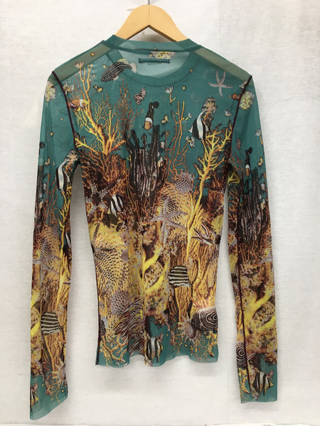 JEAN-PAUL GAULTIER HOMME 熱帯魚/海 パワーネット 総柄メッシュカットソー(48)