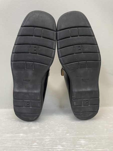 BALLY スクエアトゥ レザースリッポン 7 1/2E 黒