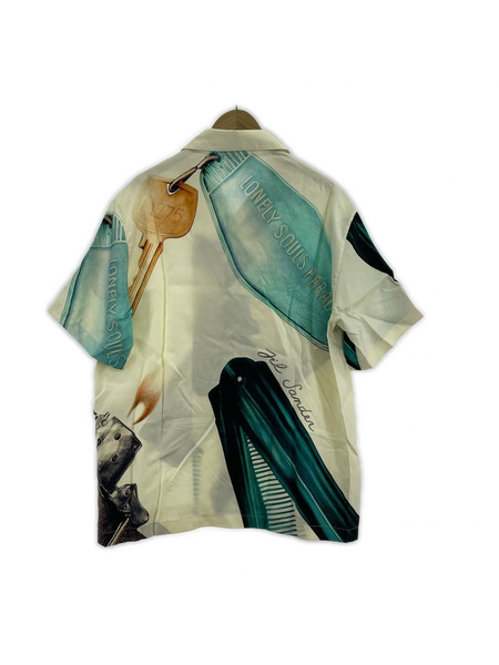 JIL SANDER 半袖シャツ 23SS 総柄レーヨンSSシャツ 37 オフホワイト