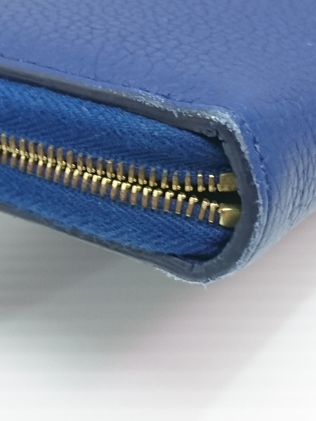CELINE ラウンドジップ 長財布 ブルー U-LM-0168