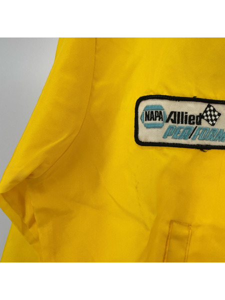 OLD・VINTAGE ジャケット SPRTSWEAR 70s レーシング 黄（M）