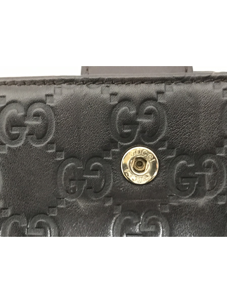 GUCCI カードケース GG柄 シマ レザー 茶｜商品番号