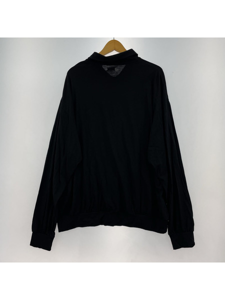 nanamica ポロシャツ 25SS WOOL L/S Polo 黒 (XL) S25SH101