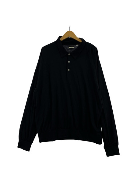 nanamica ポロシャツ 25SS WOOL L/S Polo 黒 (XL) S25SH101
