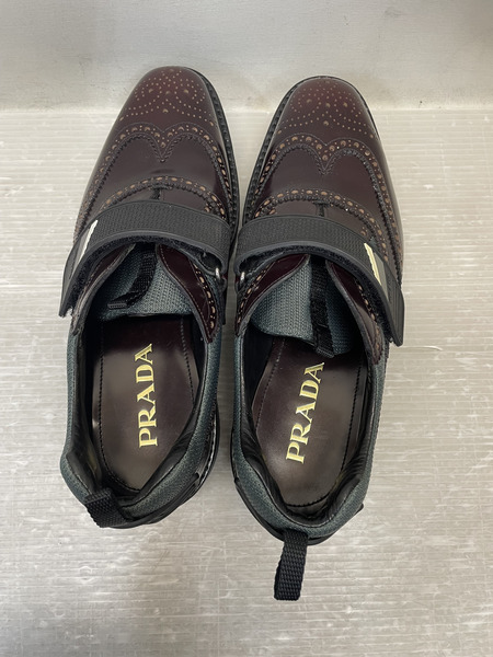 PRADA ウイングチップ レザーベルクロシューズ 6 2EG234