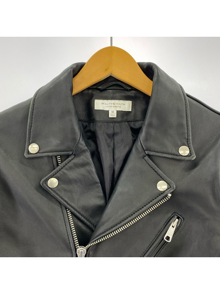 BEAUTY&YOUTH UNITED ARROWS ライダース レザー 黒 (M)