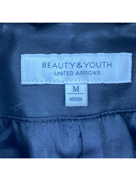 BEAUTY&YOUTH UNITED ARROWS ライダース レザー 黒 (M)