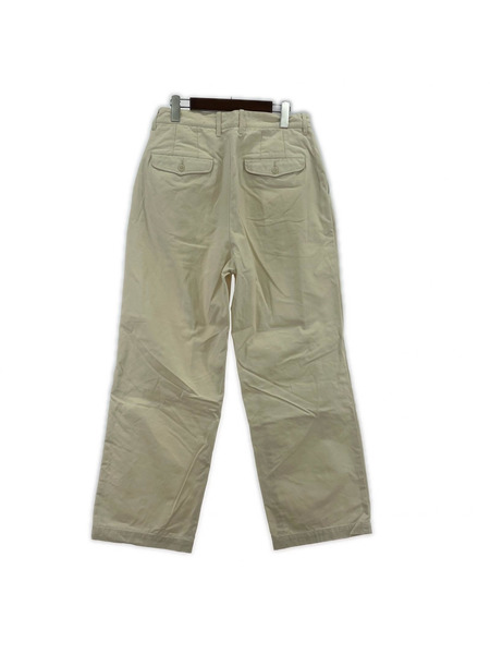 ULTERIOR 25SS FINX COTTON GABARDINE TUCKED TROUSERS 4 エクリュ