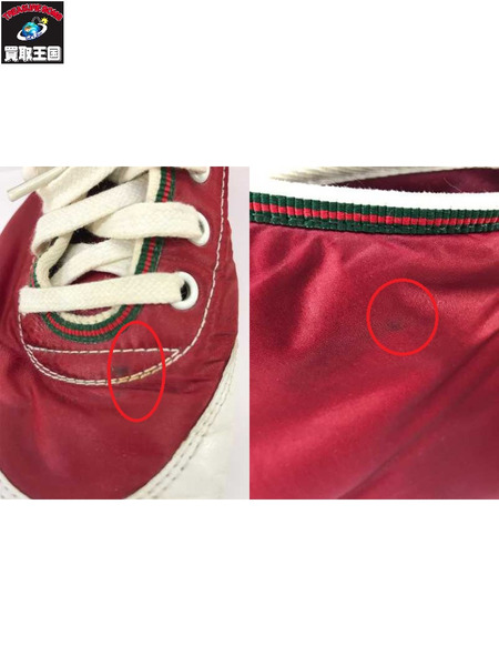 GUCCI 靴 ハイカット 赤白 (US7)