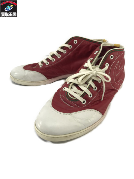 GUCCI 靴 ハイカット 赤白 (US7)