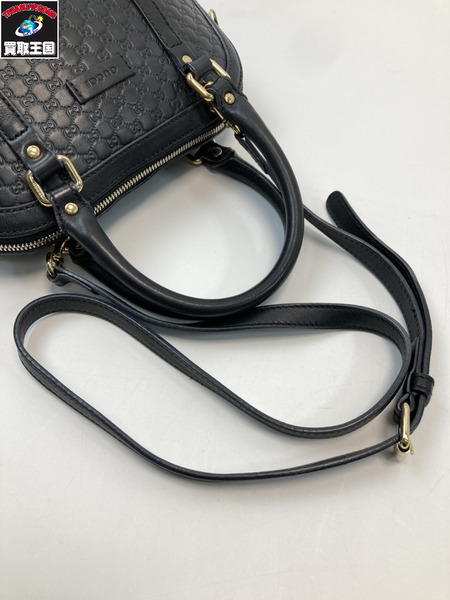 GUCCI グッチ 449654 マイクログッチシマ 2WAY レザーショルダーバック  ブラック[値下]