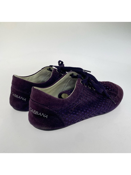DOLCE&GABBANA スニーカー パンチングスエードフラットシューズ PUR (9)