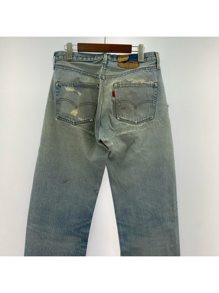 Levi's 501 80s 555刻印 バレンシア セルビッチ リペア ダメージ デニム