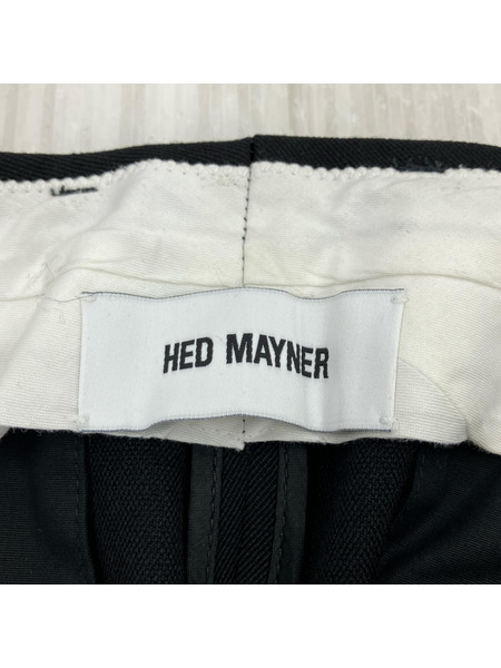 HED MAYNER ジップポケットデザイン ウールスラックス S ブラック