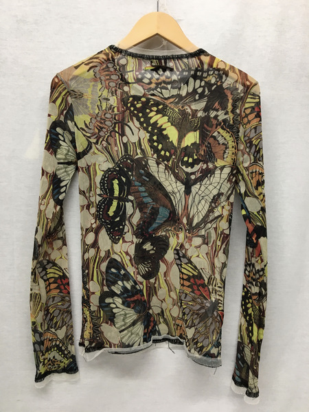 JEAN-PAUL GAULTIER HOMME バタフライ/蝶柄 パワーネット メッシュカットソー(48)[値下]