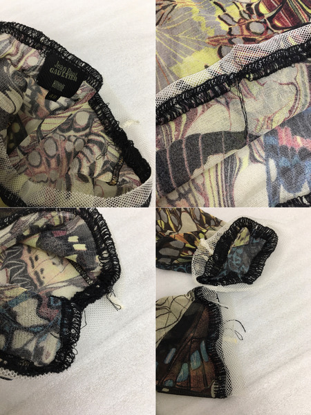 JEAN-PAUL GAULTIER HOMME バタフライ/蝶柄 パワーネット メッシュカットソー(48)[値下]