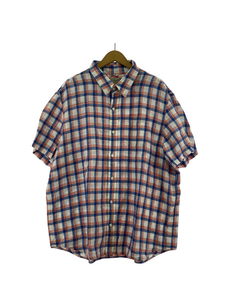 L.L.Bean 半袖シャツ リネンシャツ (XXL) ピンク