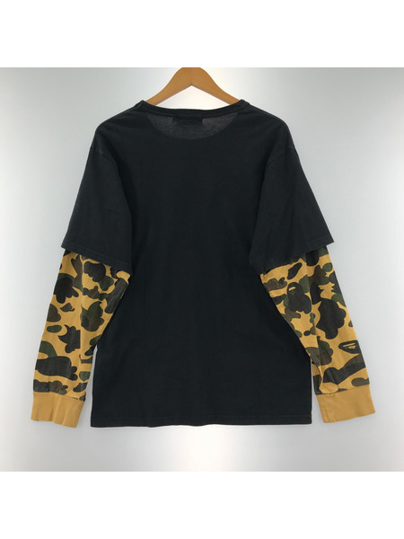 A BATHING APE 長袖Tシャツ・カットソー フェイクレイヤードカットソー M 001LTH801009M