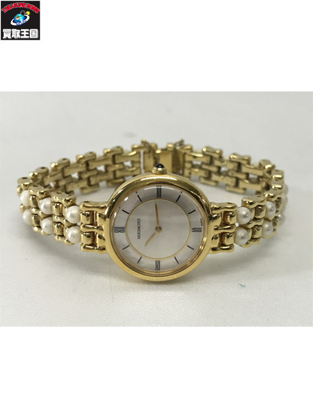 レディースQZ MIKIMOTO/ラウンドウォッチ/シェル/QZ