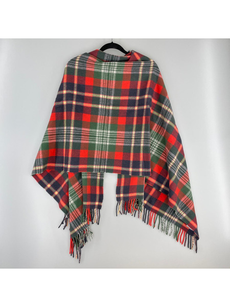 IENA ソノ他 Begg&Co/アンゴラ混チェックストール/赤×緑
