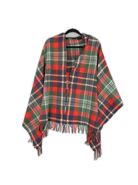 IENA ソノ他 Begg&Co/アンゴラ混チェックストール/赤×緑