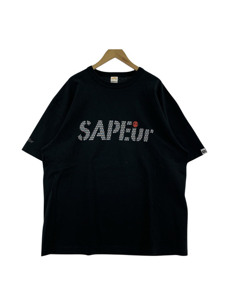 SAPeur×MASATOSHI HAMADA 浜田印鑑ロゴTee/ブラック (XXL)