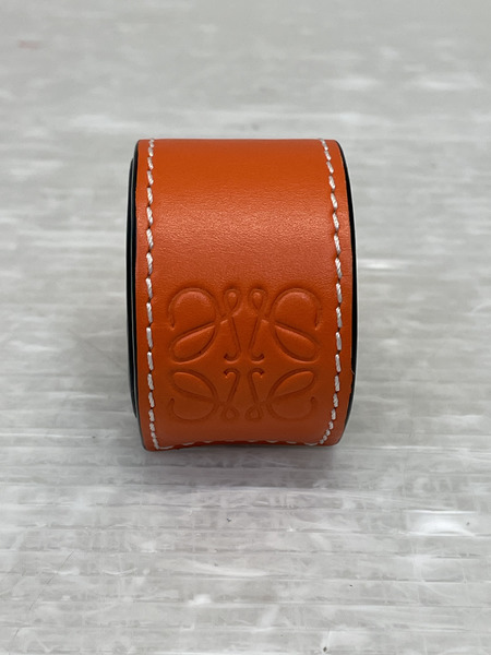 LOEWE アナグラム レザースラップブレスレット オレンジ