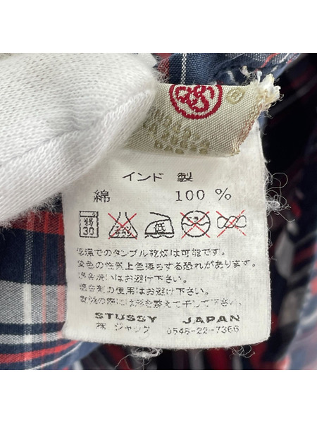 STUSSY 半袖シャツ チェックシャツ (M)