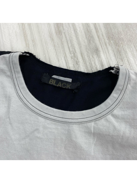 BLACK COMME des GARCONS 22AW/ドッキング/シャツスリーブカットソー