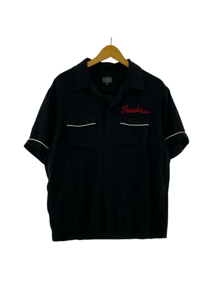 schott 半袖シャツ ボーリングシャツ/ブラック