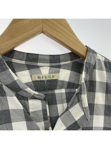 HEUGN 長袖シャツ チェックシャツ 3 グレー