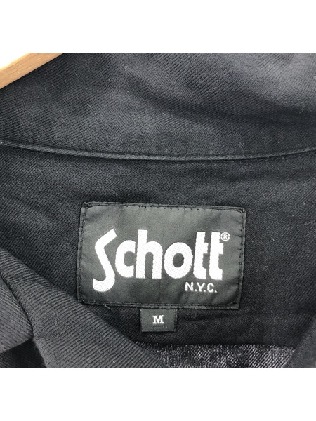 schott 長袖シャツ L/S レーヨンシャツ ブラック