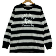 A BATHING APE 長袖Tシャツ・カットソー ボーダー S BABY MILO