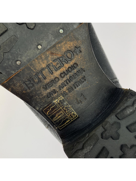 BUTTERO ブーツ バックジップブーツ/41/BLK/レザー/B2295