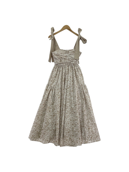 snidel　ショルダーリボンフラワーワンピース /ベージュ[値下]