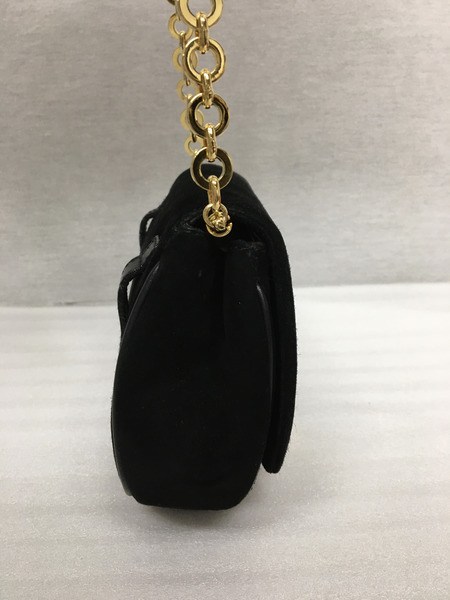 Salvatore Ferragamo スエードチェーンショルダーバッグ　ブラック