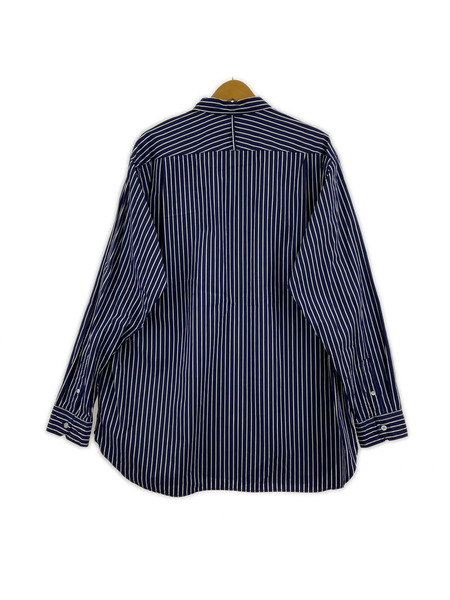 長袖シャツ kiyonaga&co. ストライプ 青(M)