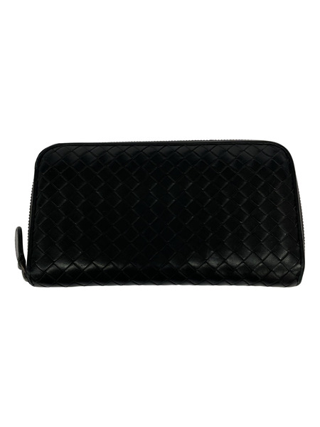 Bottega Veneta/イントレチャート/ラウンドファスナ長財布/BLK[値下]