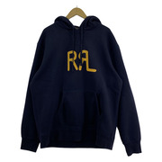 RRL パーカー ロゴ フリース フーディ/ネイビー/XL