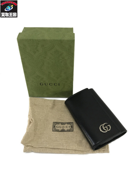 GUCCI キーケース・キーリング GGマーモント 6連 黒