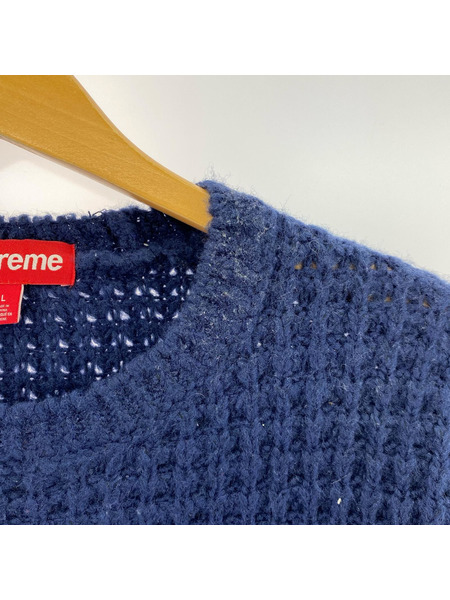 Supreme ニット・セーター SMALL BOX LOGO WAFFLE SWEATER NVY L