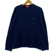 Supreme ニット・セーター SMALL BOX LOGO WAFFLE SWEATER NVY L