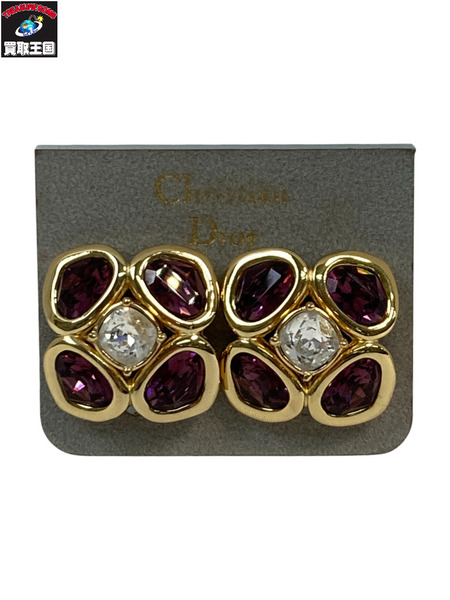 Christian Dior クリスチャンディオール ゴールド クリスタル ストーン イヤリング