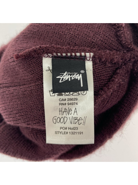 STUSSY Brushed Out Stock Skullcap ボルドー