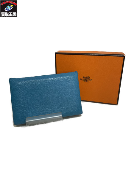 小銭入れ・コインケース HERMES/カルヴィ/ブルー/□O刻印