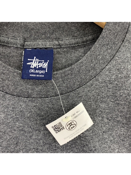 STUSSY　紺タグ　ELGHT BALL Tシャツ　グレー　XL